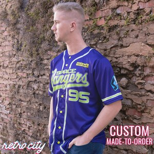 Space Rangers 'Toy Story' Disney Movie Buzz Lightyear Baseball Fan Jersey *CUSTOM* (Purple)
