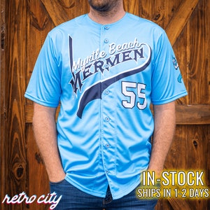 Myrtle Beach Mermen 'Eastbound and Down' Kenny Powers Baseball Jersey *IN-STOCK*
