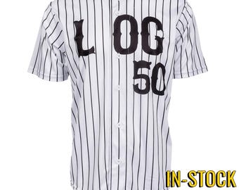 Kendall Roy Succession 'L to the OG' Pinstripe Full-Button Baseball Jersey *IN-STOCK*