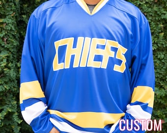 Charlestown Chiefs Slap Shot Steve Hanson Custom Hockey Jersey Sweater