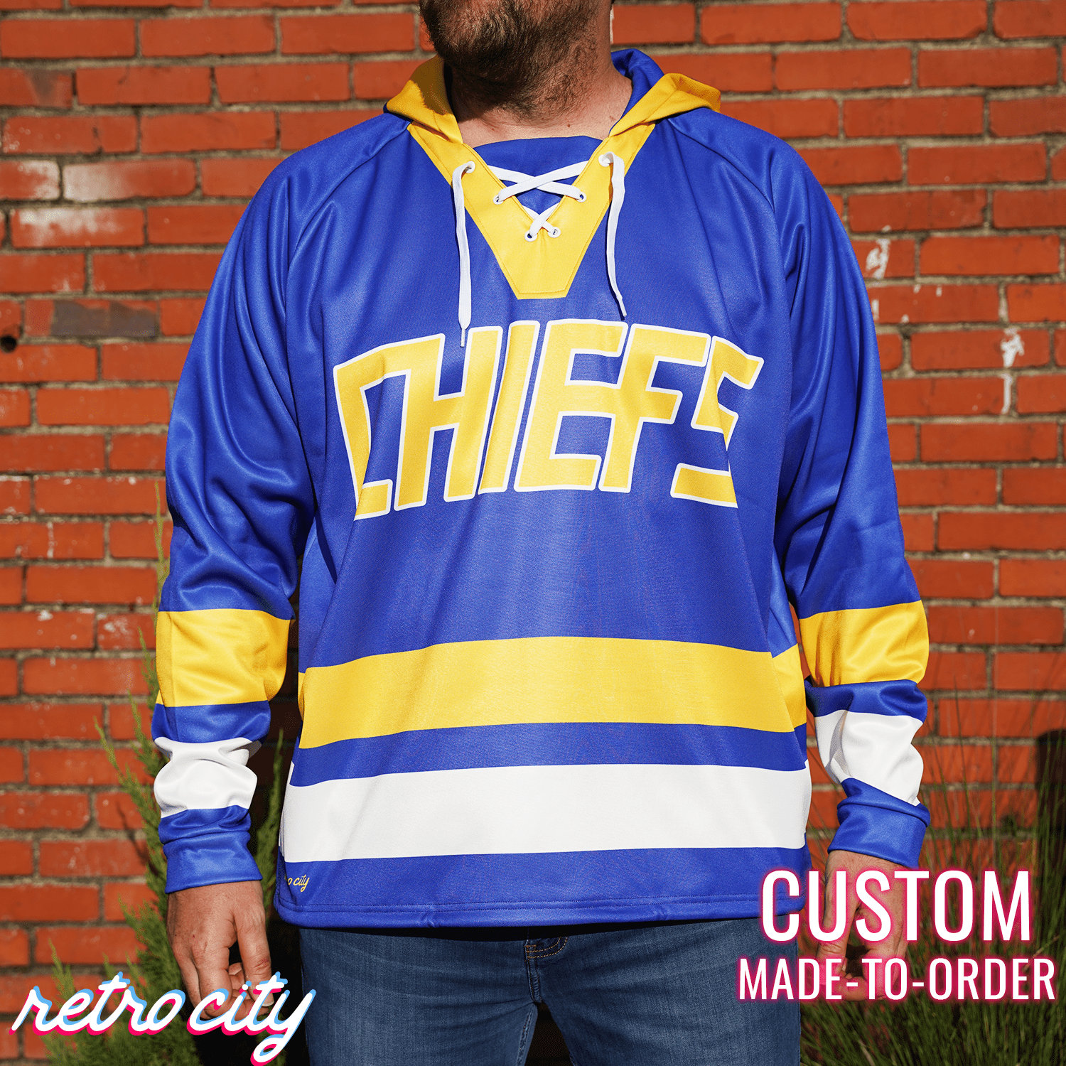 YOUI-GIFTS Hanson Brothers Charlestown Chiefs 16 Jack 17 Steve 18 Jeff Slap  Shot Movie Ice Hockey Jersey 