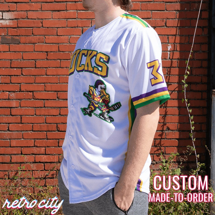 Mighty Ducks Goldberg Full-Button Baseball Jersey *IN-STOCK* Youth XL
