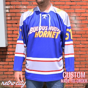 Doc Hudson &#39;Cars&#39; Disney Movie Hudson Hornet Lace-up Hockey Jersey Sweater *CUSTOM*