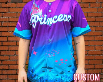 Princess Ariel Mermaid Princess Baseball Jersey *CUSTOM*