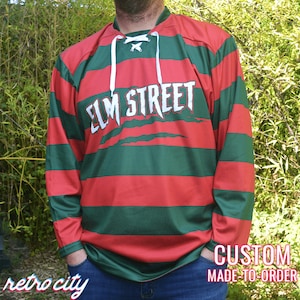 Nightmare On Elm Street Freddy Krueger Hockey Horror Jersey *CUSTOM*