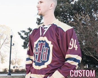 Tower of Terror Disney Hollywood Tower Hotel Bellhop Lace-Up Hockey Jersey *CUSTOM*
