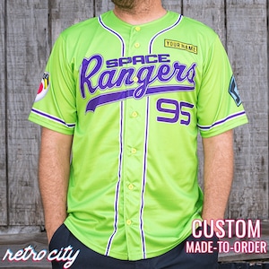 Space Rangers 'Toy Story' Disney Movie Buzz Lightyear Baseball Fan Jersey *CUSTOM* (Green)
