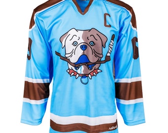 Sudbury Bulldogs Shoresy Letterkenny Hockey Jersey Sweater *CUSTOM* (Blue)