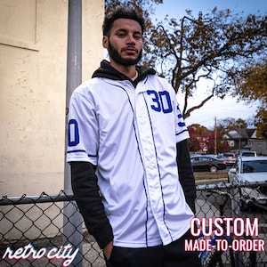 Sandlot Movie Benny &#39;The Jet&#39; Rodriguez Full-Button Baseball Jersey *CUSTOM*