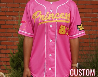 Princess Peach Mushroom Kingdom Princess Baseball Jersey *CUSTOM*
