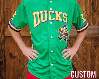 The 'Mighty Ducks' Movie Full-Button Baseball Jersey *CUSTOM*