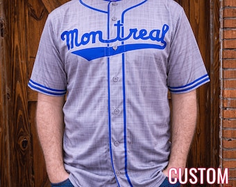 Montreal Royals Jackie Robinson Full-Button Vintage Baseball Jersey *CUSTOM*