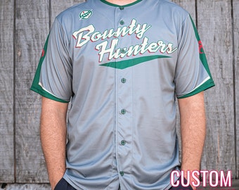 Bounty Hunters Boba Fett Disney Star Wars Mandalorian Full-Button Baseball Fan Jersey *CUSTOM*