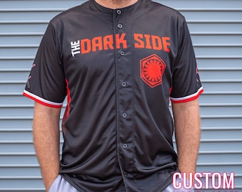 Dark Side First Order Kylo Ren Disney Star Wars Full-Button Baseball Fan Jersey *CUSTOM*