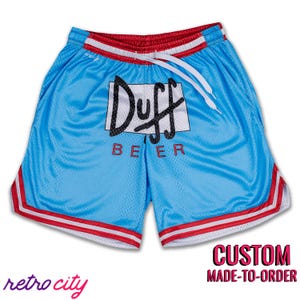 Duff Beer The Simpsons Duffman Retro Mesh Pocket Shorts *CUSTOM*