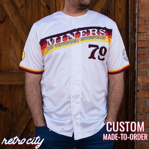 Big Thunder Mountain Railroad Miners Disney Roller Coaster Custom Baseball Fan Jersey (Cream)