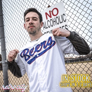 BASEketball Joe &#39;Airman&#39; Cooper Beers Full-Button Baseball Jersey *IN-STOCK*