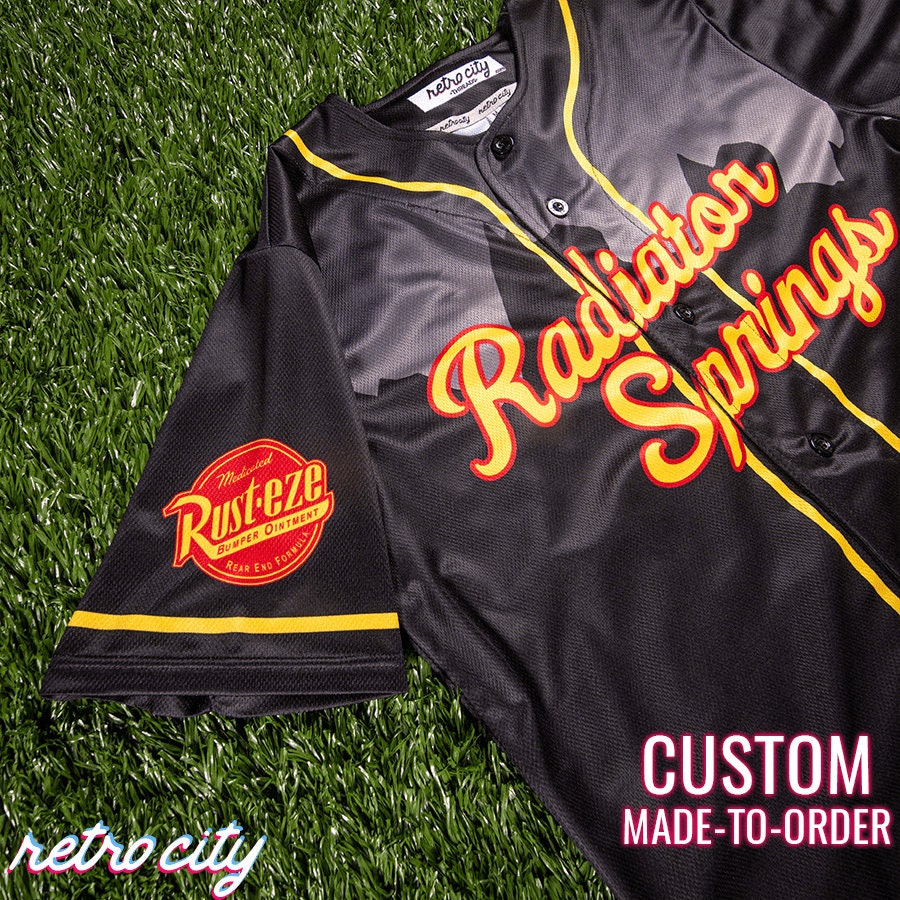 retro-city-threads Rust-eze Radiator Springs Lace-Up Hockey Jersey 3XL
