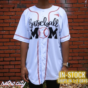 Baseball Mom Team Mom Full-Button Baseball Jersey *IN-STOCK*