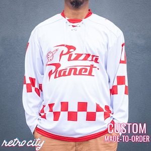 Pizza Planet Toy Story Hockey Fan Jersey (weiß) *CUSTOM*