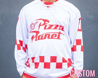 Pizza Planet Toy Story Hockey Fan Jersey (White) *CUSTOM*