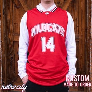 High School Musical East High Wildcats Troy Bolton Red Disney Basketball Jersey *CUSTOM*