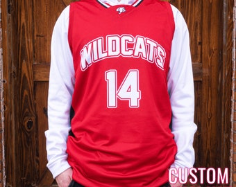 High School Musical East High Wildcats Troy Bolton Red Disney Basketball Jersey *CUSTOM*