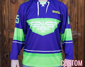 Space Rangers Buzz Lightyear 'Toy Story' Disney Movie Camiseta de hockey con cordones *PERSONALIZADO* (Púrpura)