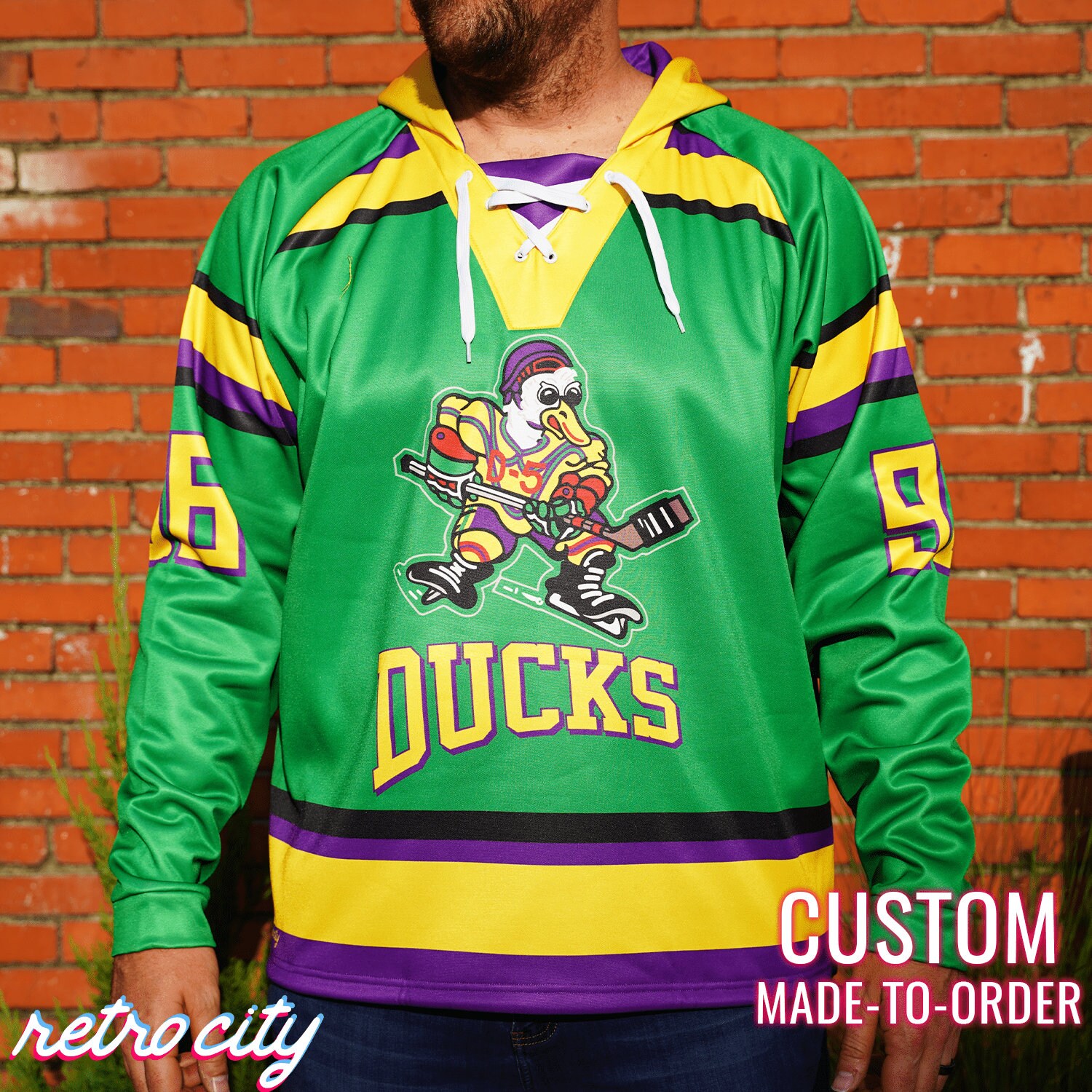 Custom Mighty Ducks USA 21 Dean Portman 44 Fulton Reed 96 Charlie Conway  Jersey