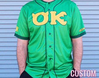 Oozma Kappa OK &#39;Monsters University&#39; Disney Movie Fraternity Baseball Jersey *CUSTOM*
