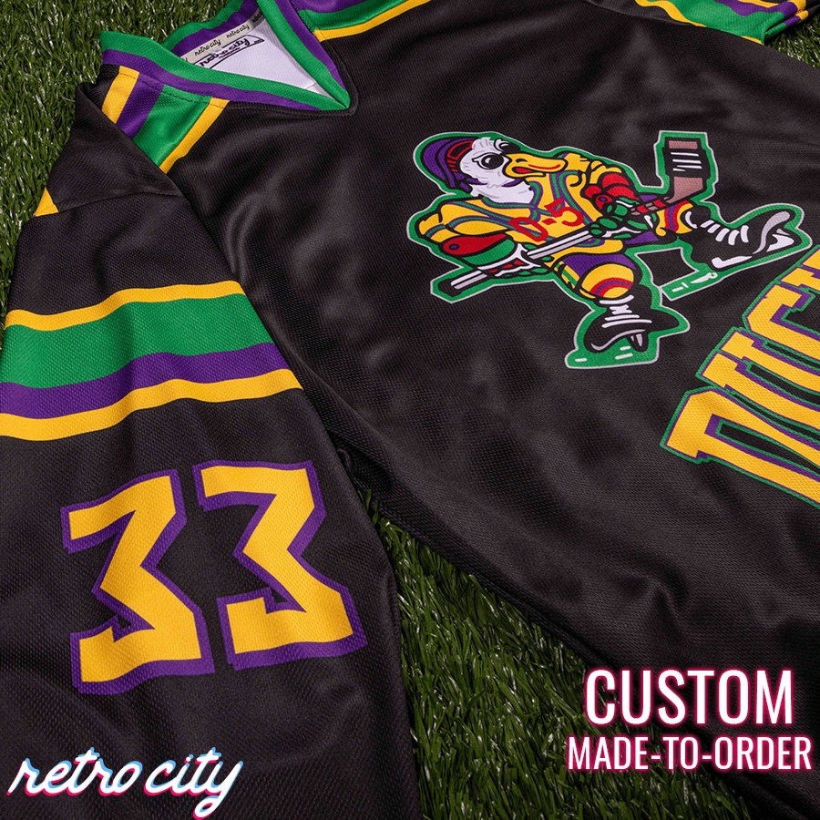 The 'Mighty Ducks' Goldberg Custom Baseball Jersey (Black) XXL