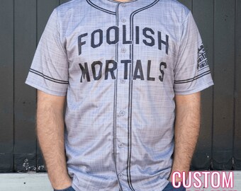 Foolish Mortals Haunted Mansion Disney Ride Full-Button Baseball Fan Jersey *CUSTOM*