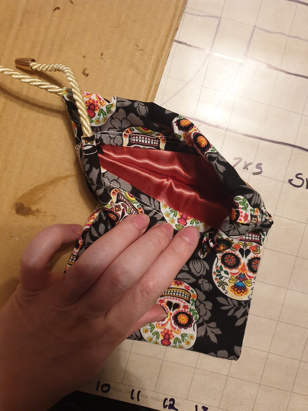 Black Sugar Skull Tarot Bag - Etsy