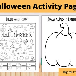 Halloween Kids Activity Pages Printable Halloween Printable - Etsy UK