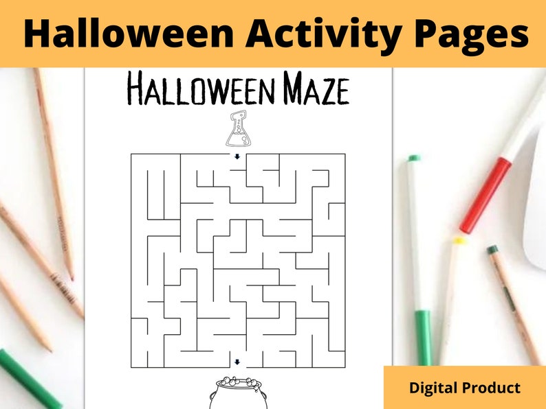 Halloween Kids Activity Pages Printable Halloween Printable - Etsy UK