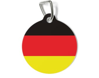 Vlag van Duitsland - Retro hondenpenning, grappig hondenpenning, gepersonaliseerde huisdier-ID-tags, leuk huisdierpenning, landvlag
