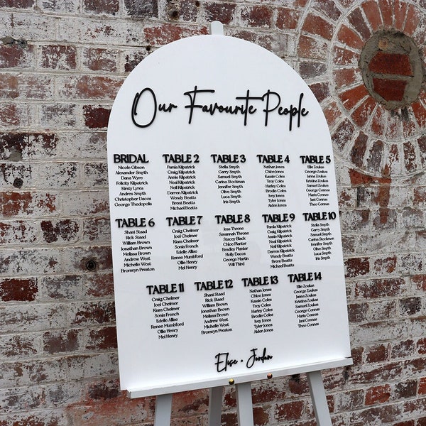 Acrylic Seating Chart | Wedding Signage | Event Sign | Wedding Decor | A1 Arch | A2 Arch