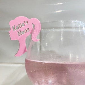 Doll Head Drink Tags | Pink Theme | Bridal Shower | Birthday | Hens Party | Wine Charm | Glass Topper | Place Card | Let's Go Party |