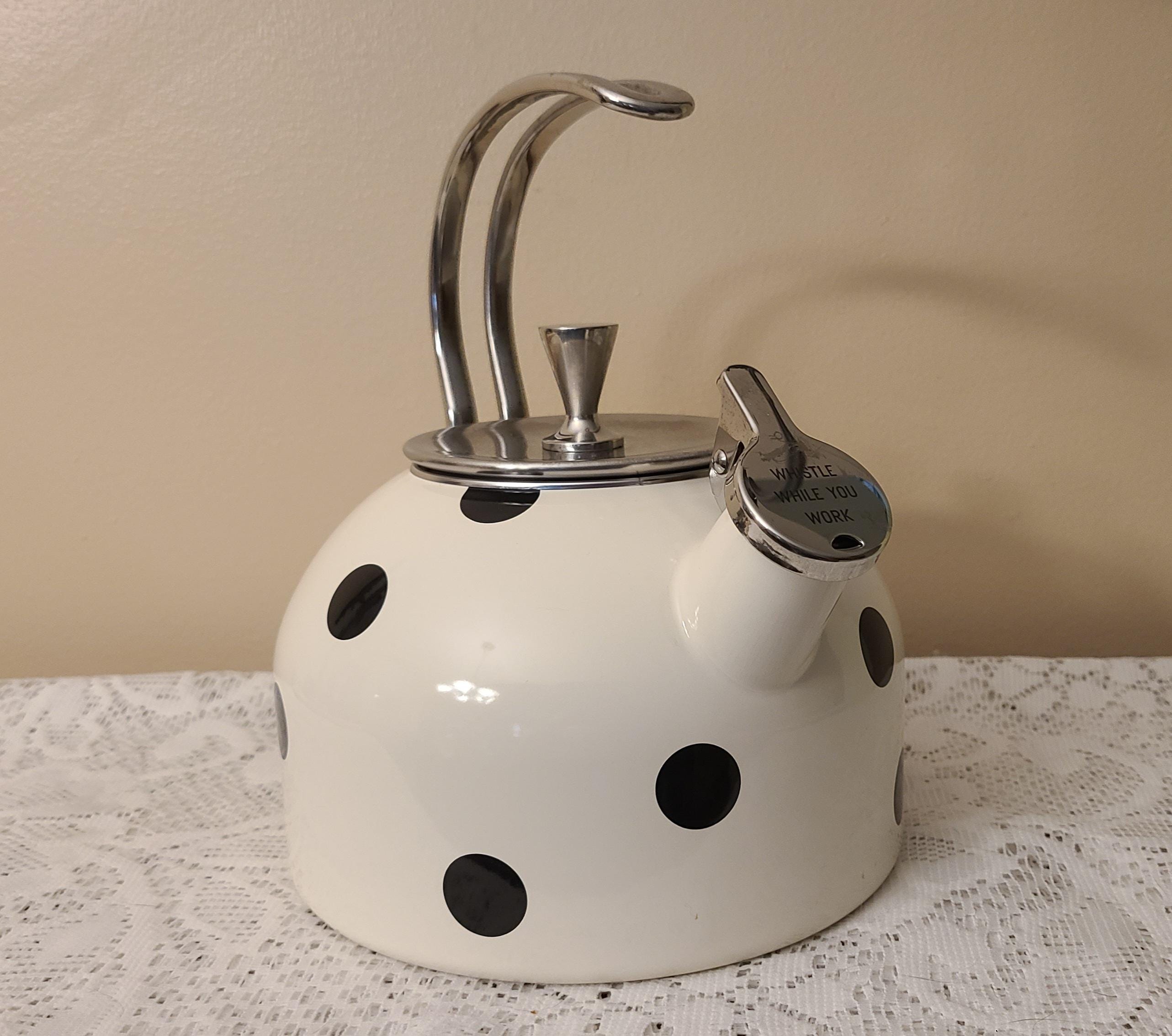 Kate Spade New York Polka Dot Enamel Whistling Tea Kettle - Etsy