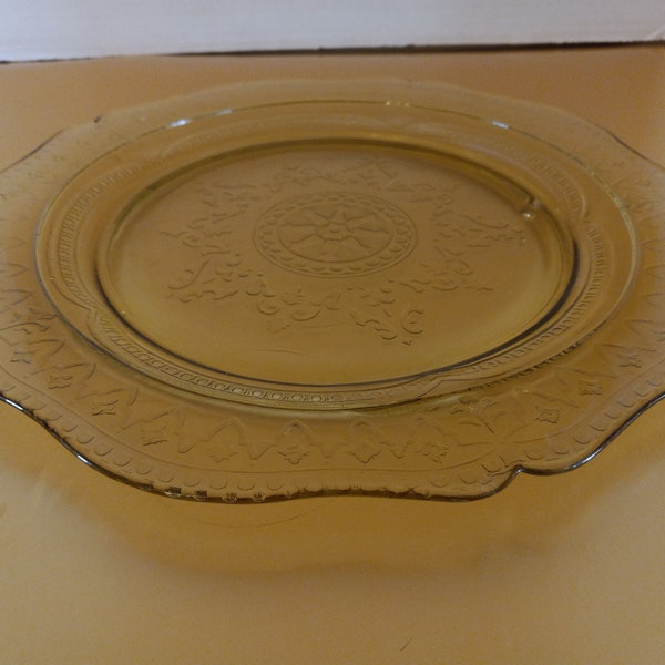 Yellow Glass Plate Etsy