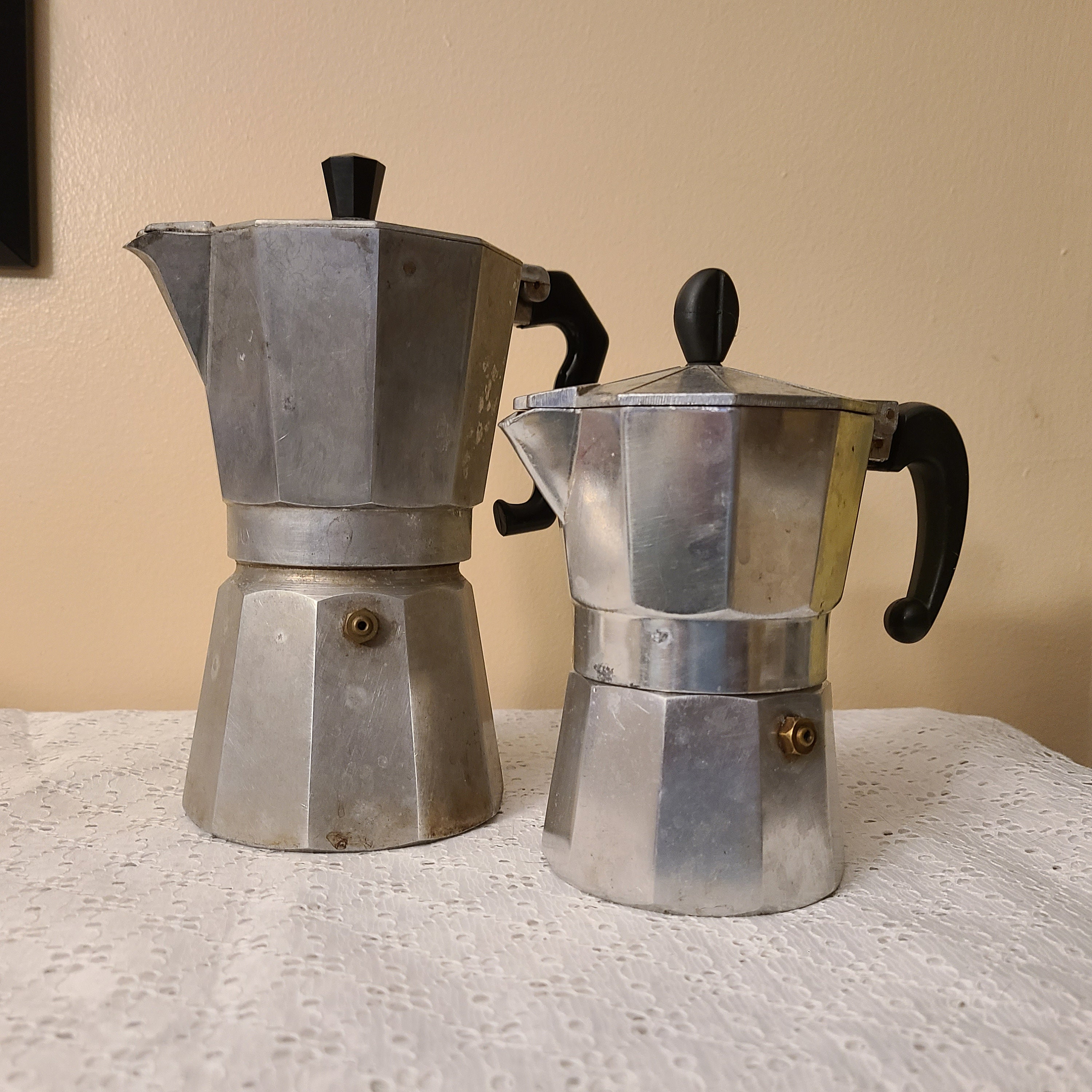 Antique Retro Old World Type Italian Espresso Maker Metal Pot Coffee #321  (Q)