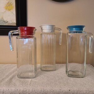 Glass Juice Refrigerator Pitcher Jugs with Handles