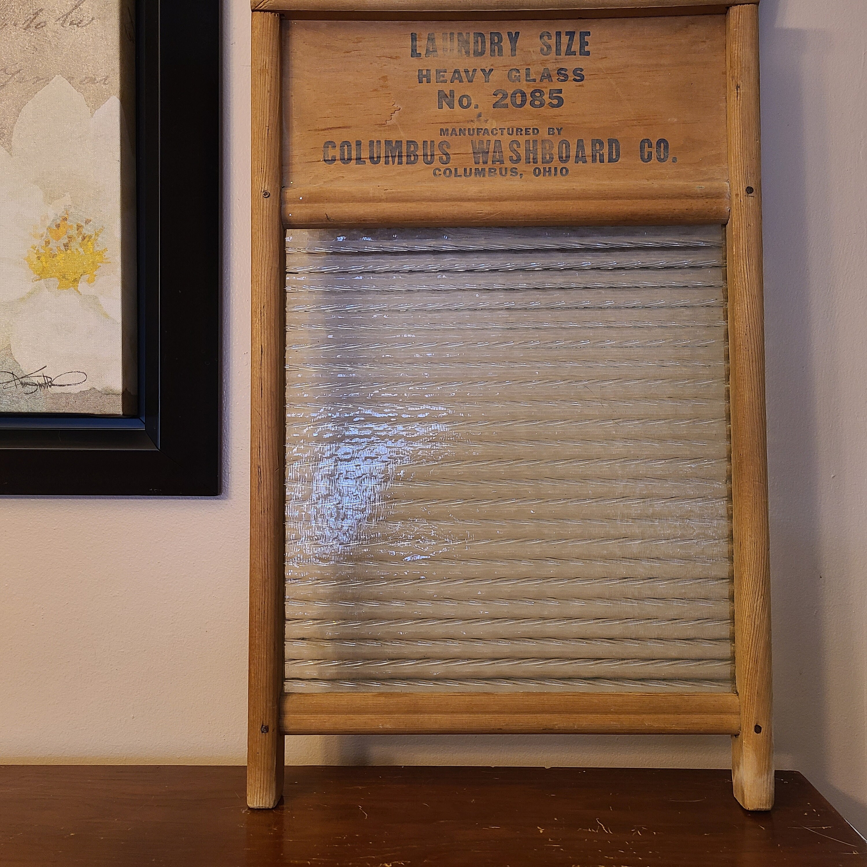 Vintage Washboard Glass No 2085 Columbus Washboard CO Etsy