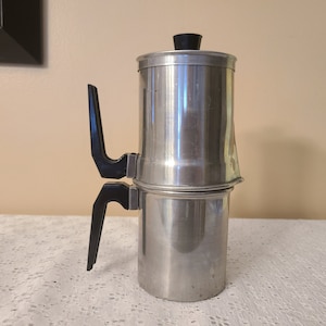 Vintage ILSA 4 PIECE Made In Italy Aluminum Flip Coffee Maker