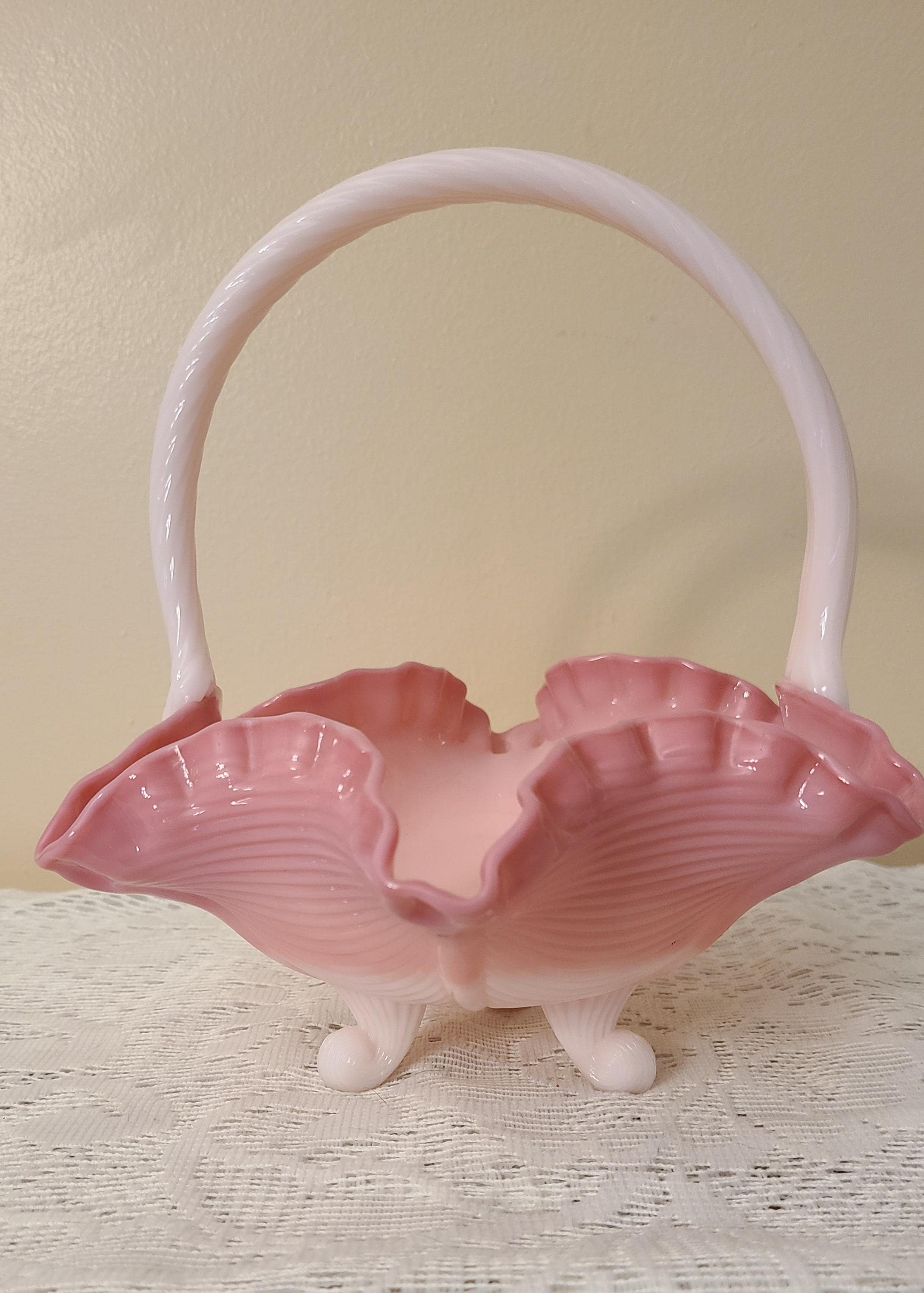 Fenton Pink Basket - Etsy