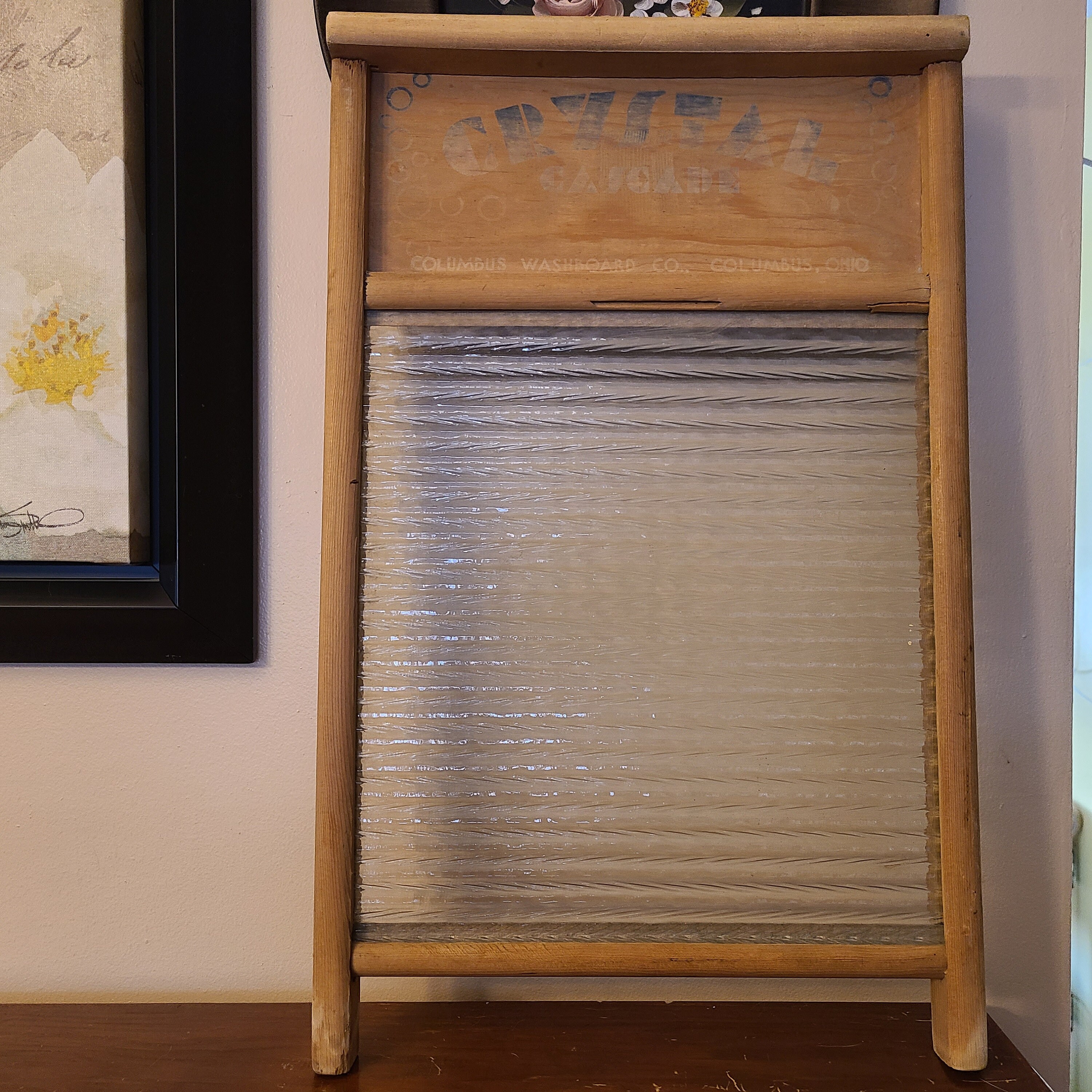 Vintage Washboard Glass No 2085 Columbus Washboard CO Etsy