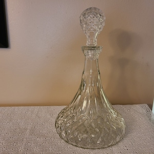 Vintage Cut Crystal Decanter: MCM Barware Gift