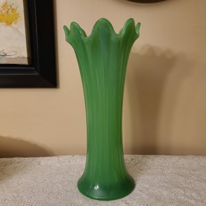 Jade Green Swung Vase Medium Size 13 inches Tall
