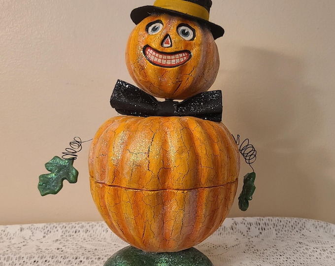 Department 56 Glitterville Halloween Punch/candy Bowl Cat Pumpkin Jack ...