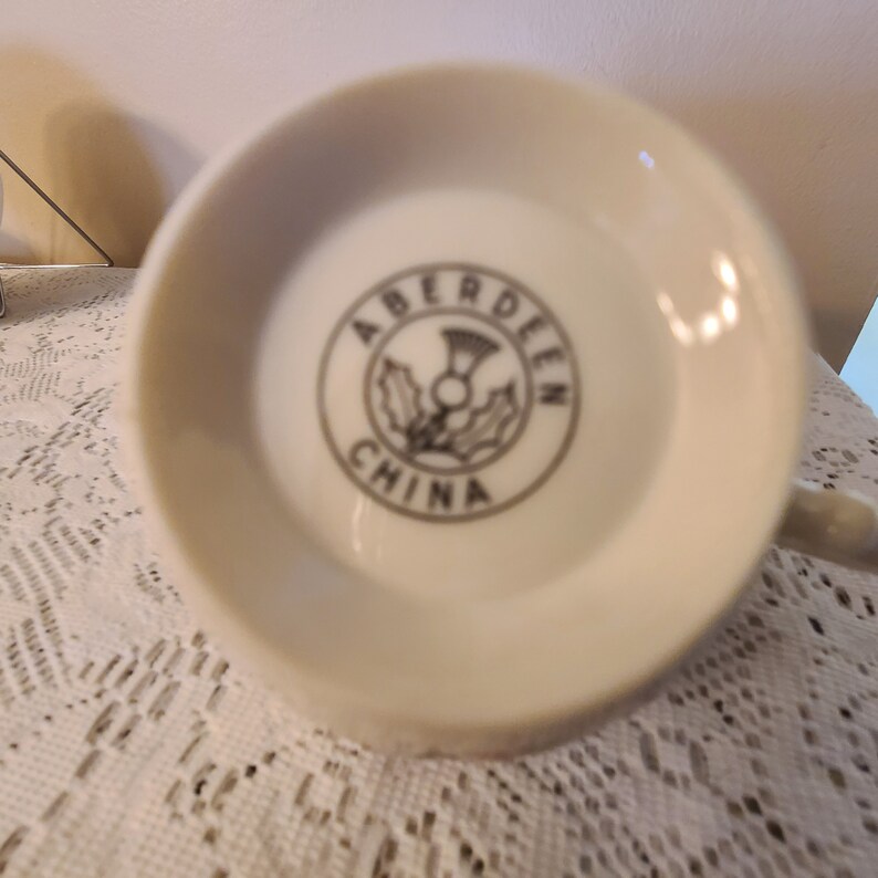 Aberdeen China Moss Rose Scalloped Pink Ivory Flower Tea Cups Etsy